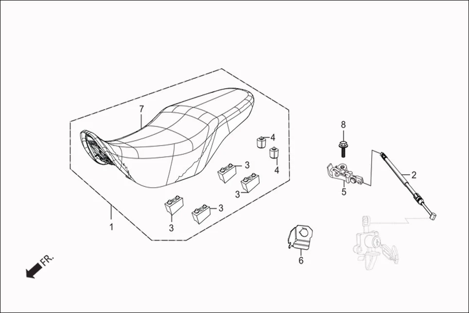 F-10A SEAT ASSY assembly diagram for Hero Passion Pro iBS (Feb, 2019)