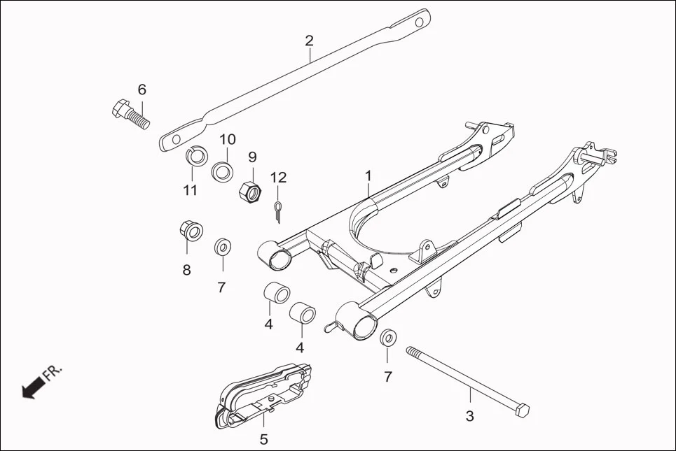 F-17A REAR.CUSHION (SWINGARM COMP ASSY.) assembly diagram for Hero Passion Pro iBS (Feb, 2019)