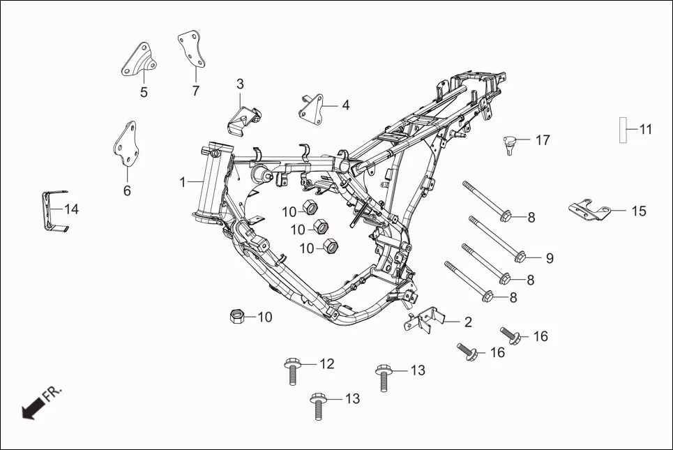 F-22 FRAME BODY assembly diagram for Hero Passion Pro iBS (Feb, 2019)