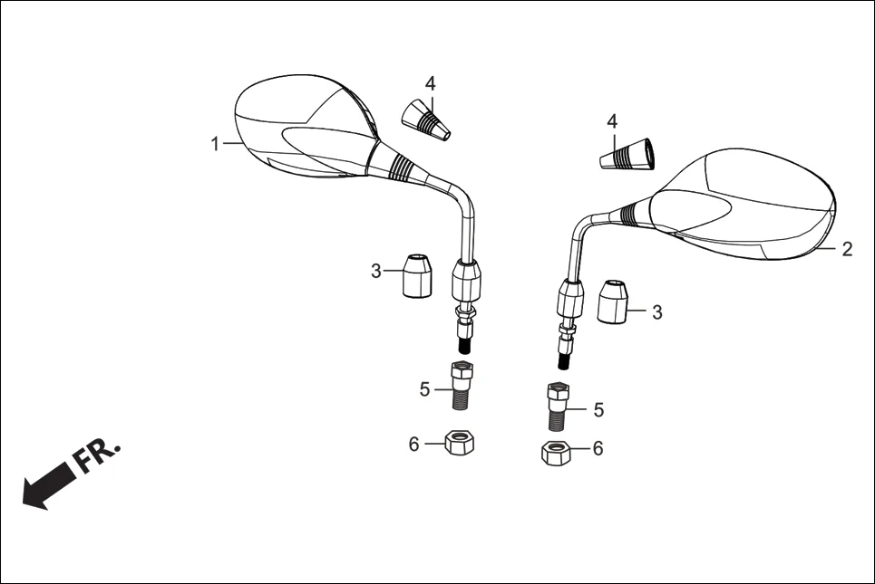 F-3C BACK MIRROR assembly diagram for Hero Passion Pro iBS (Feb, 2019)