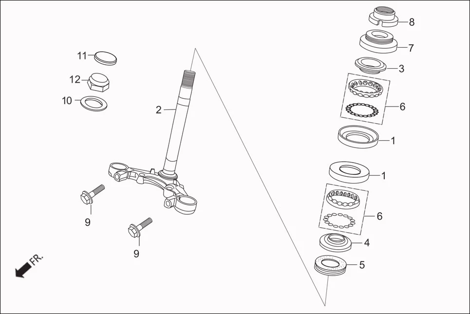 F-5A FRONT CUSHION (STEERING STEM) assembly diagram for Hero Passion Pro iBS (Feb, 2019)