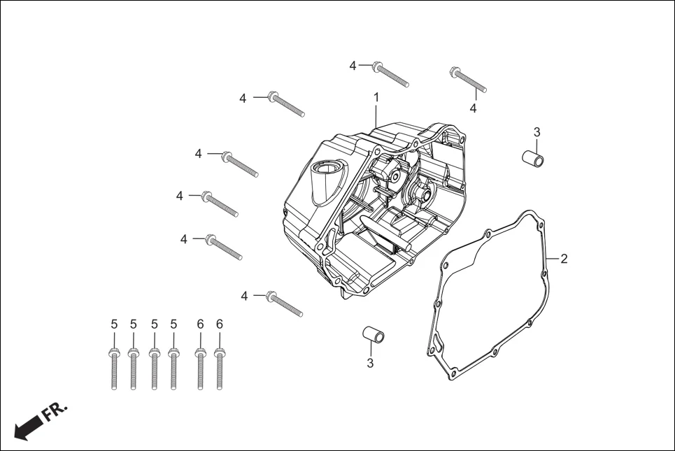 E-3 CRANK CASE & COVER (RIGHT CRANKCASE COVER)
