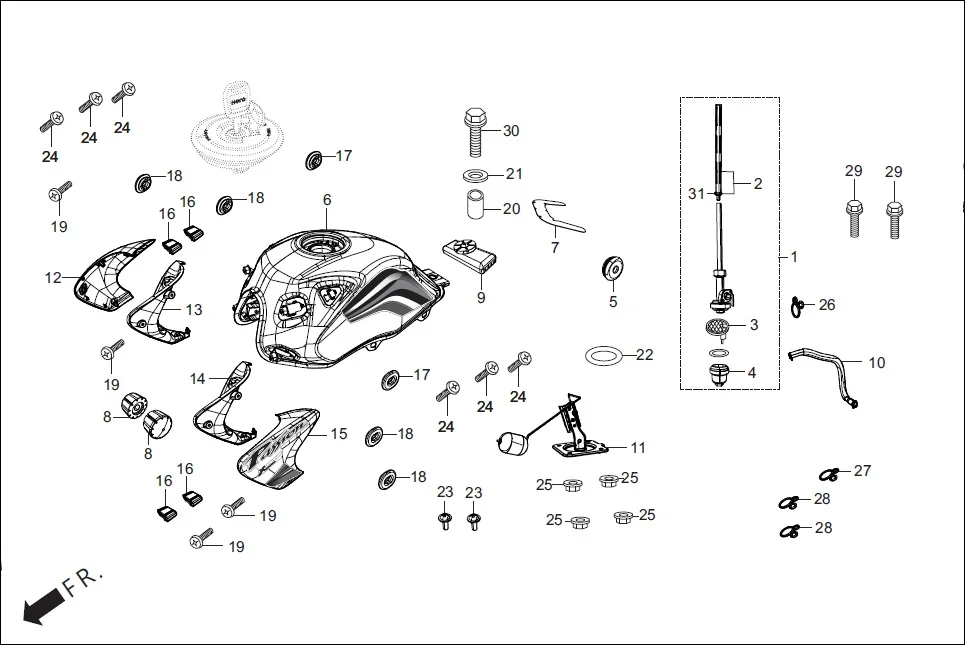 F-11 FUEL TANK diagram showing 95002-02100