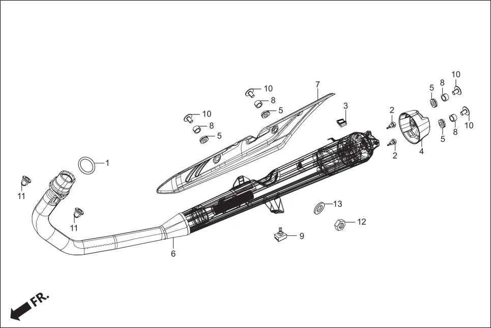 F-14 MUFFLER diagram showing 94103-08700