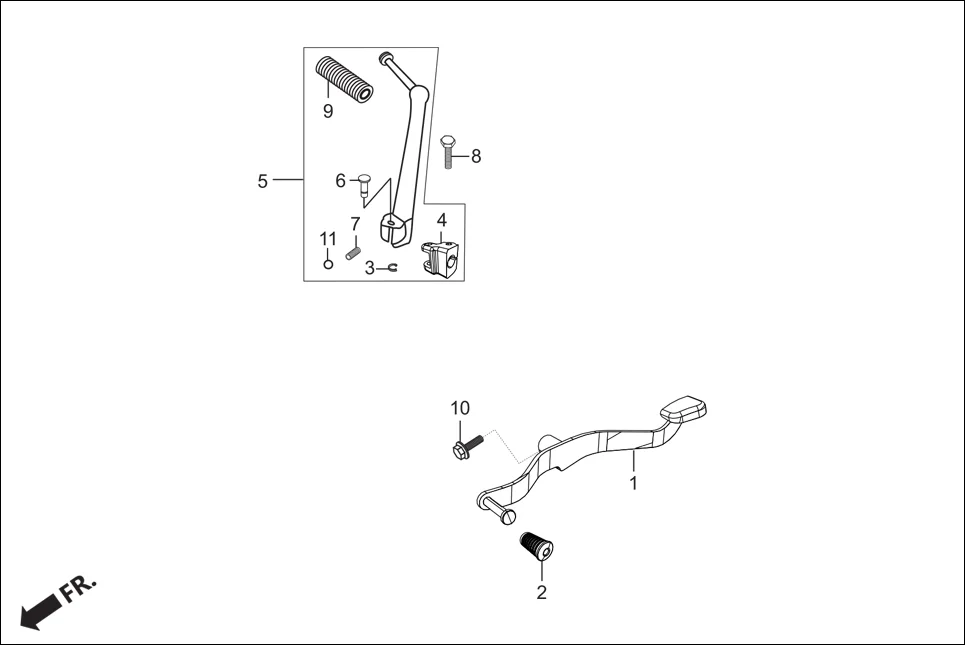 F-15A PEDAL BRAKE/ARM KICK STARTER ASSY diagram showing 24701-ABA-000