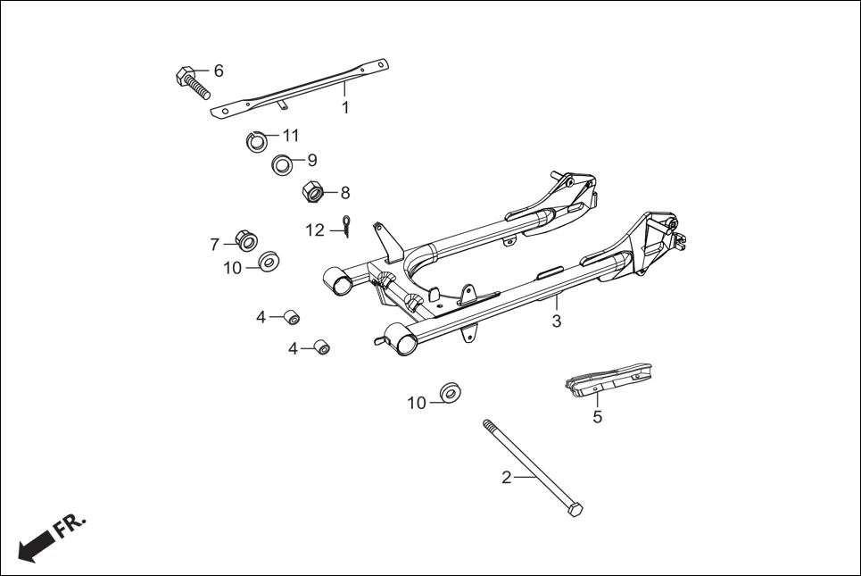 F-17A REAR.CUSHION (SWINGARM COMP ASSY.) diagram showing 94201-20150