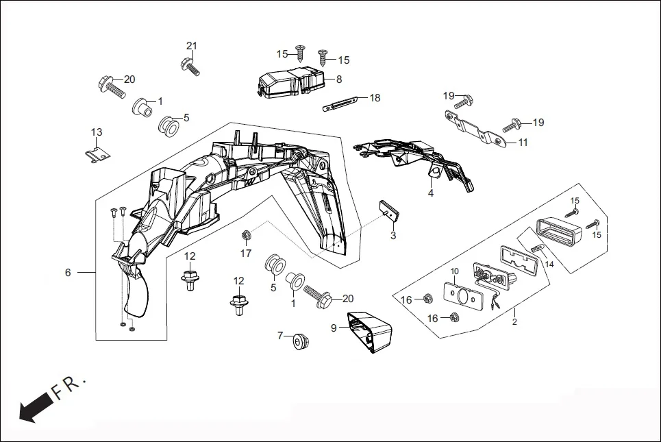 F-18 REAR FENDER diagram showing 94591-27000