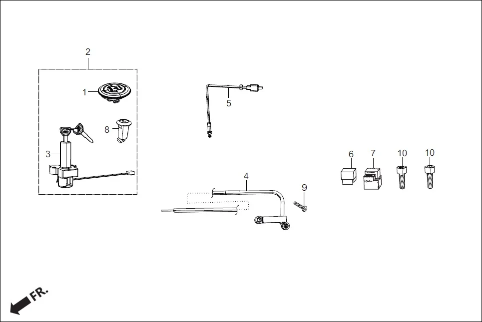 F-3B SW.&amp; RELAY(SW. ASSY. COMB &amp; LOCK/KEY SET) diagram showing 77110-AAC-H00