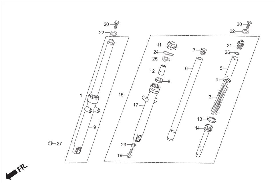 F-5-DRUM FRONT FORK diagram showing 94101-08000