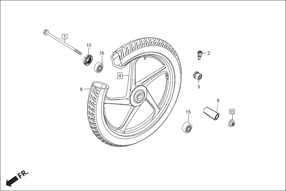 F-7-DRUM FRONT WHEEL diagram showing 90306-KST-942