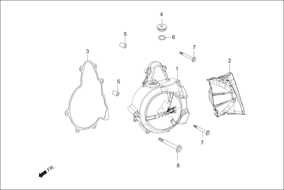 E-3A CRANK CASE &amp; COVER (LEFT CRANKCASE COVER)