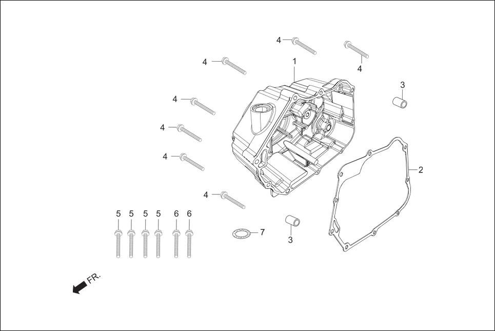E-3 CRANK CASE &amp; COVER (RIGHT CRANKCASE COVER)