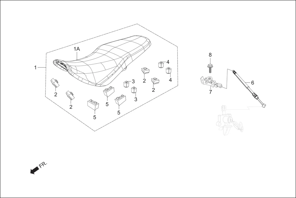 F-10A SEAT ASSY. assembly diagram for Hero Passion X PRO (Jan, 2019)