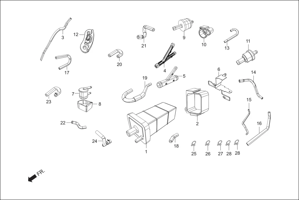 F-11A FUEL TANK (CANISTER ASSY.) assembly diagram for Hero Passion X PRO (Jan, 2019)