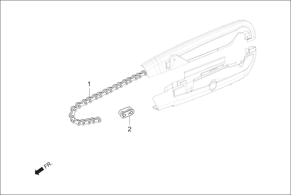 F-16A SWINGARM/CHAIN CASE assembly diagram for Hero Passion X PRO (Jan, 2019)