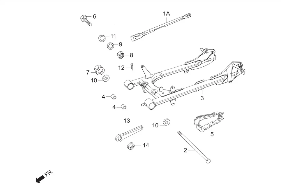 F-17A-DISC REAR. CUSHION (SWINGARM COMP ASSY.) assembly diagram for Hero Passion X PRO (Jan, 2019)