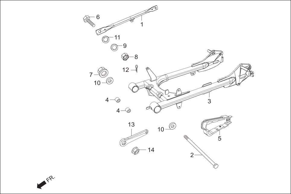 F-17A-DRUM REAR. CUSHION (SWINGARM COMP ASSY.) assembly diagram for Hero Passion X PRO (Jan, 2019)