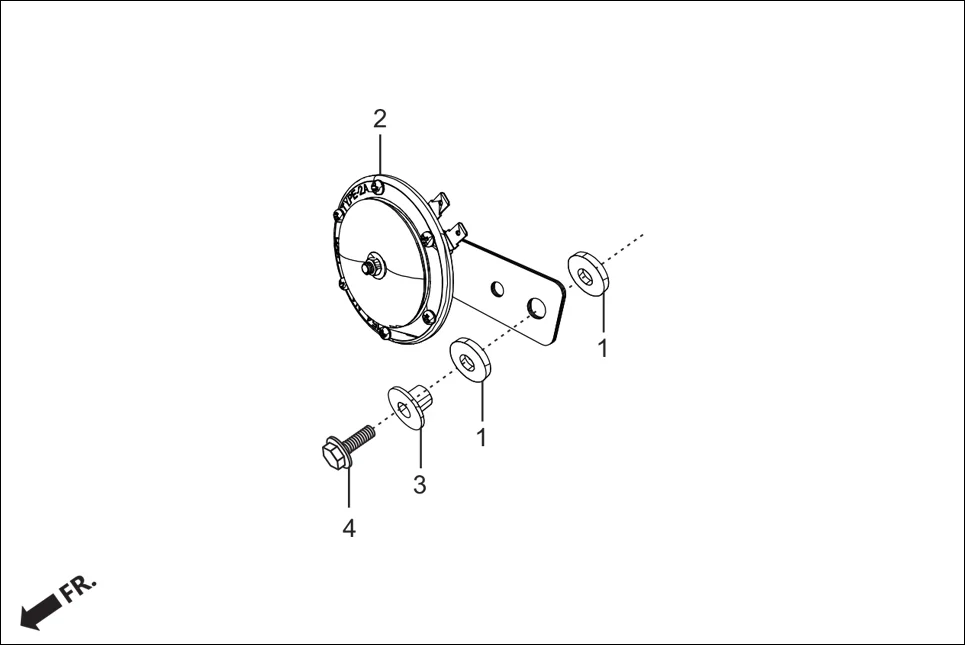 F-22A HORN ASSY. assembly diagram for Hero Passion X PRO (Jan, 2019)