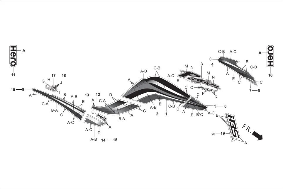 F-24 STRIPES/MARKS diagram showing 86278-AAZ-000S