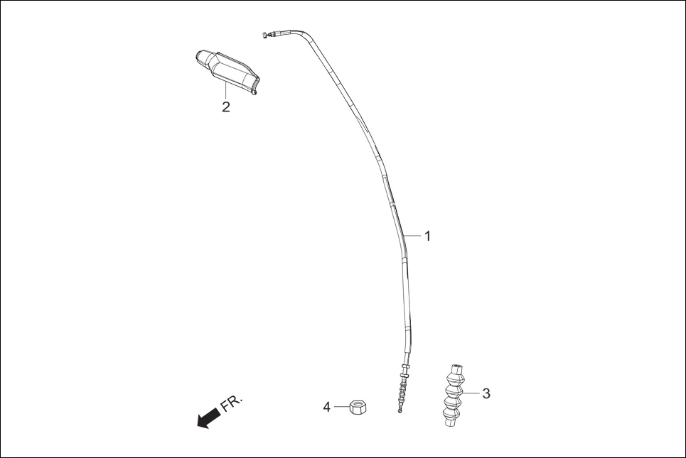 F-3A CABLE COMP. CLUTCH assembly diagram for Hero Passion X PRO (Jan, 2019)