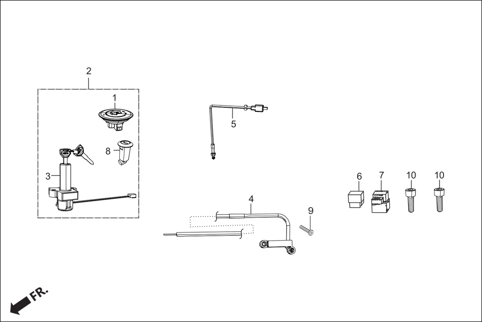 F-3B SW.&amp; RELAY (SW. ASSY. COMB &amp; LOCK/KEY SET) assembly diagram for Hero Passion X PRO (Jan, 2019)