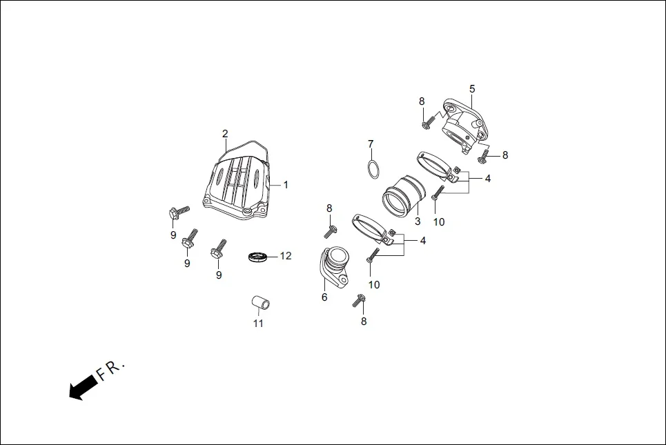 E-1 CYLINDER HEAD COVER / INLET PIPE