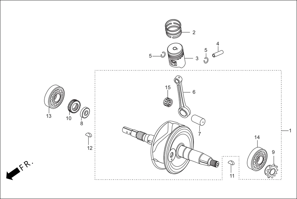 E-9 CRANK SHAFT / PISTON