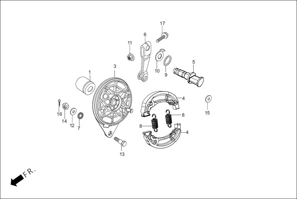F-10-SPOKE REAR BRAKE PANEL diagram showing 92811-10000