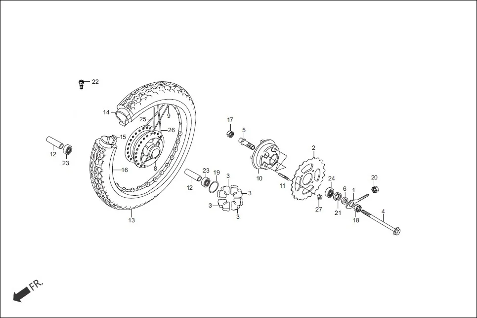 F-11-SPOKE REAR WHEEL diagram showing 97660-51161-10
