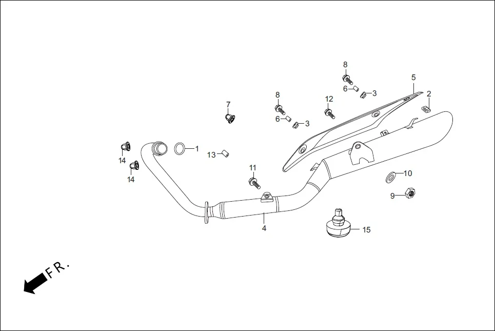 F-16 MUFFLER diagram showing 18345-MBT-610