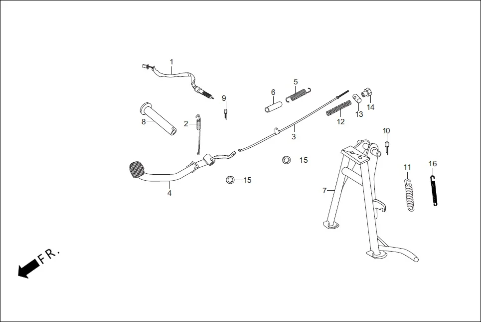 F-18 MAIN STAND / BRAKE PEDAL diagram showing 95014-73100