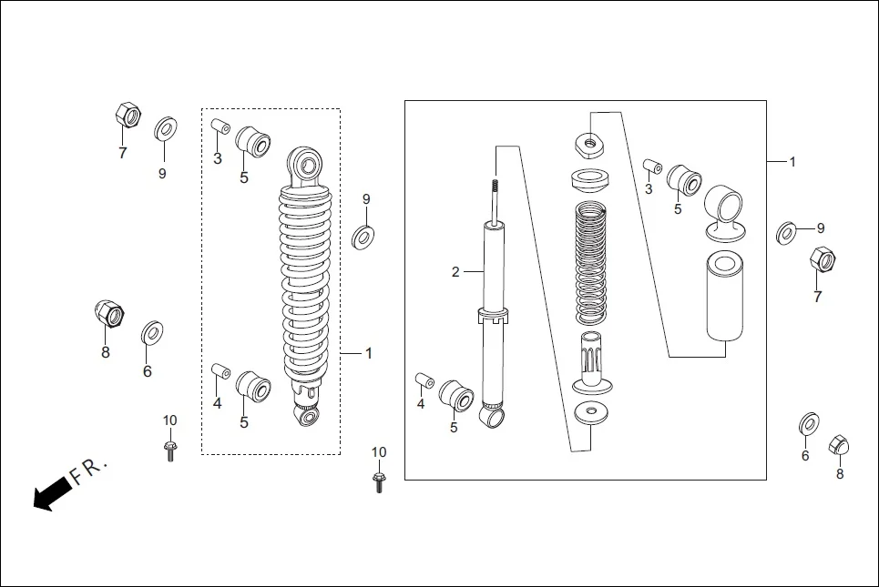 F-20 REAR CUSHION diagram showing 94021-10000-0S