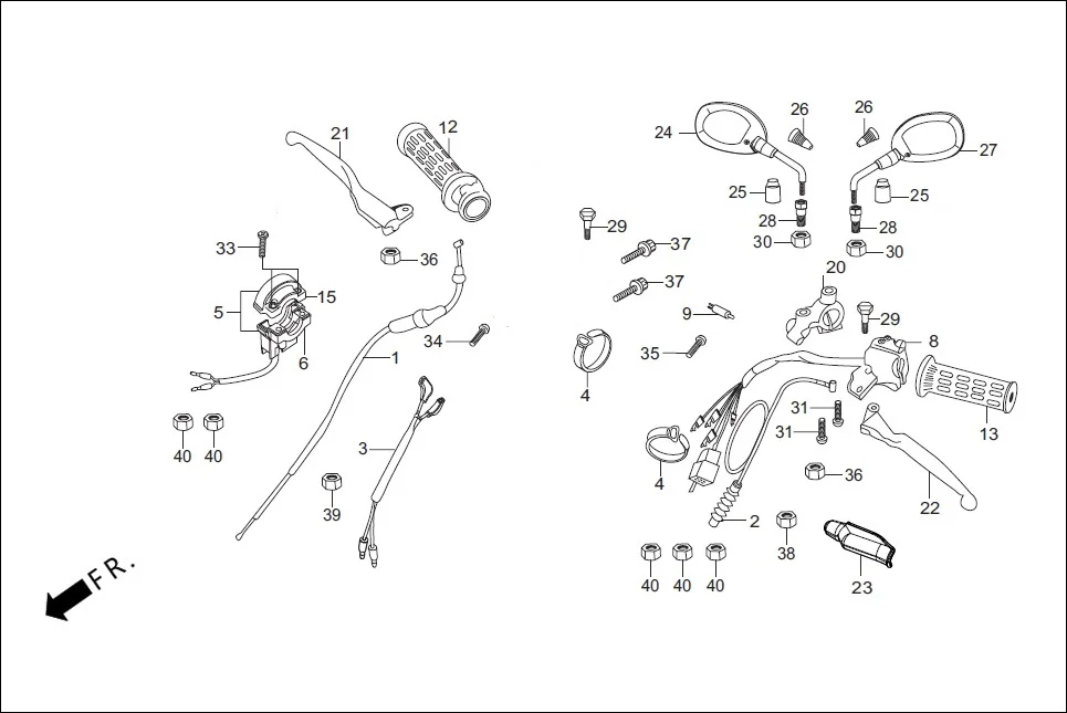 F-3-DISC-SELF HANDEL LEVER / SWITCH / CONTROL CABLE diagram showing 53166-KFN-850