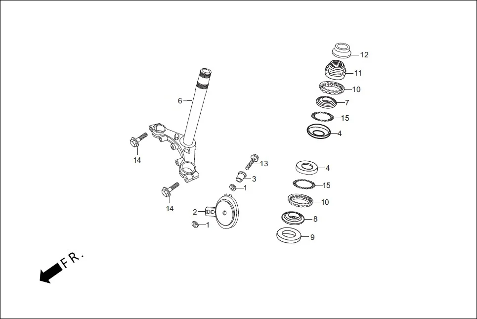 F-5-DISC STEERING STEM/ HORN diagram showing 96211-08000