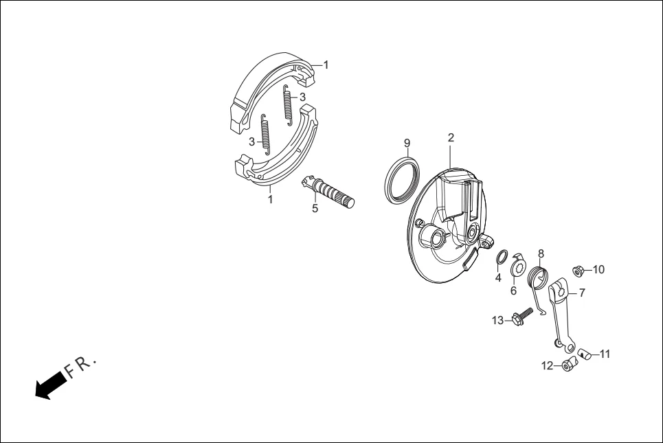 F-8-DRUM-CAST FRONT BRAKE PANEL diagram showing 45133-KCC-900