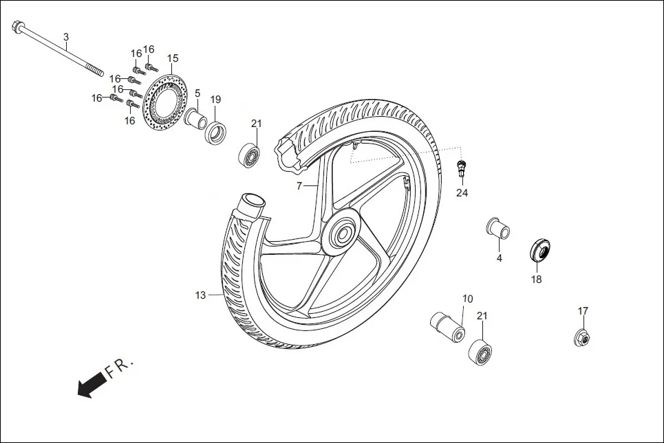 F-9-DISC-SELF-CAST FRONT WHEEL diagram showing 44301-KPL-900