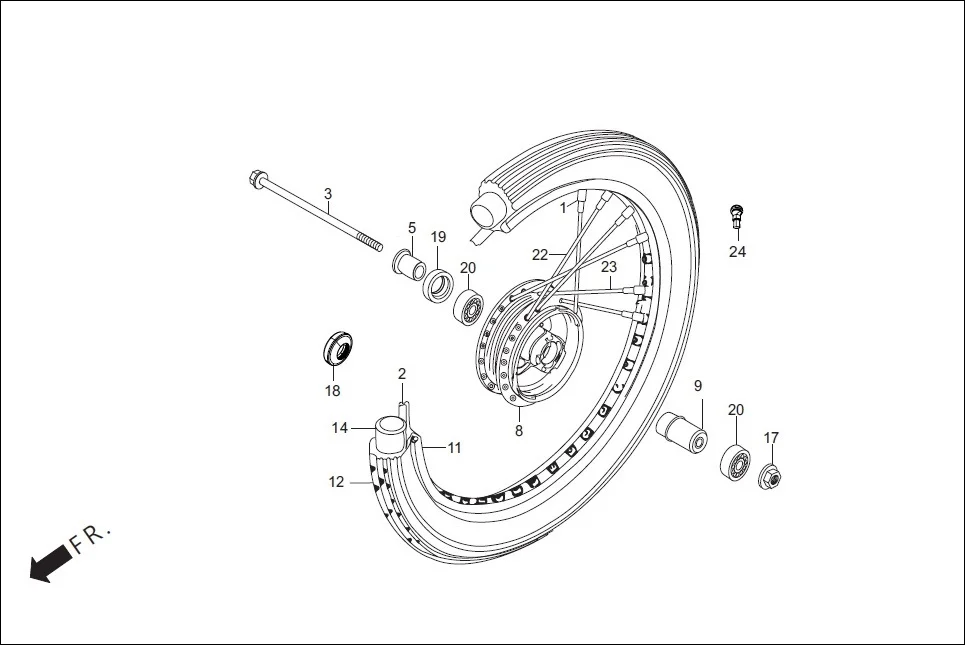 F-9-SPOKE FRONT WHEEL diagram showing 97252-51162-10