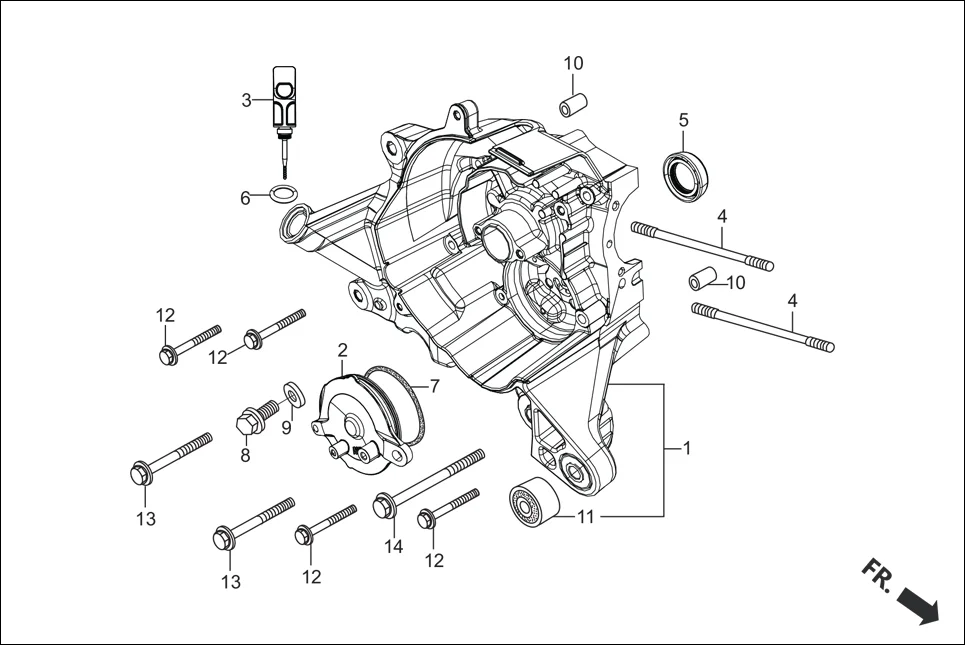 E-7 RIGHT CRANK CASE