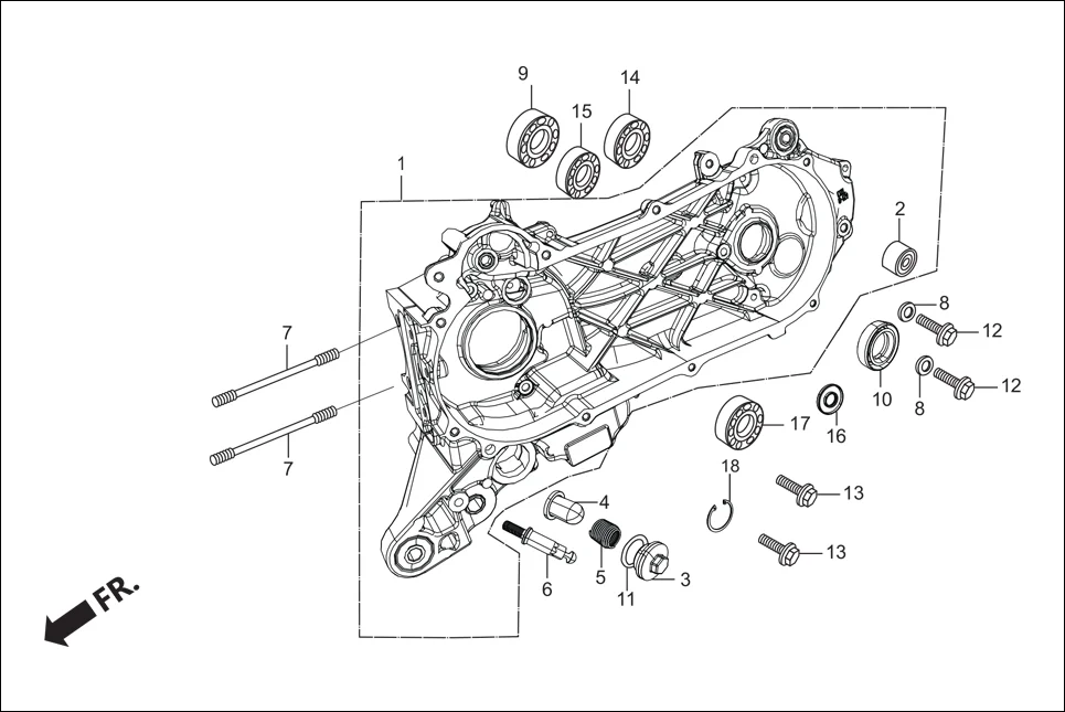 E-15 LEFT CRANK CASE