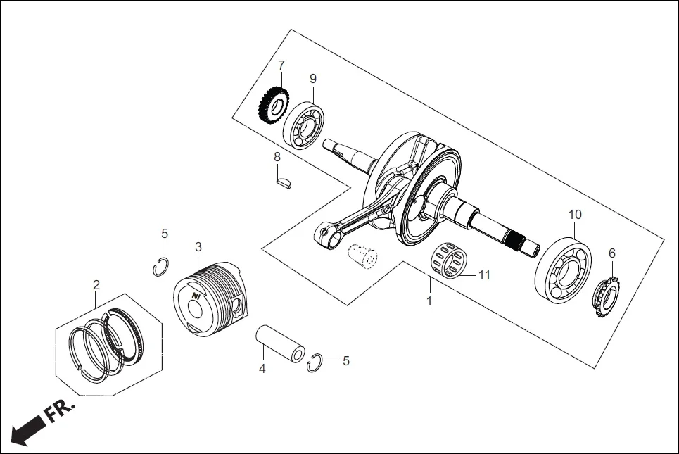 E-16 CRANK SHAFT/PISTON