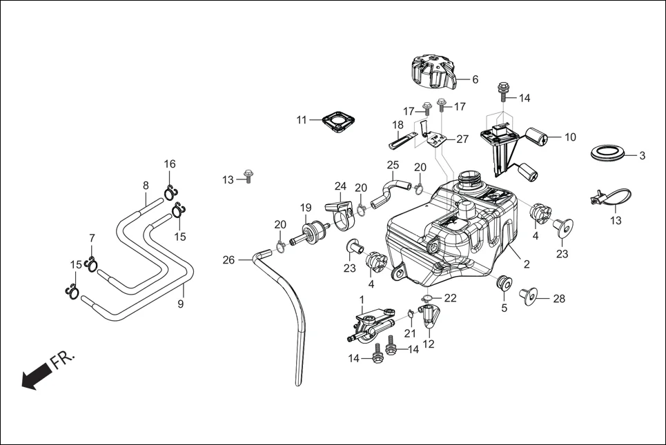 F-13 FUEL TANK diagram showing 95002-AAL-500