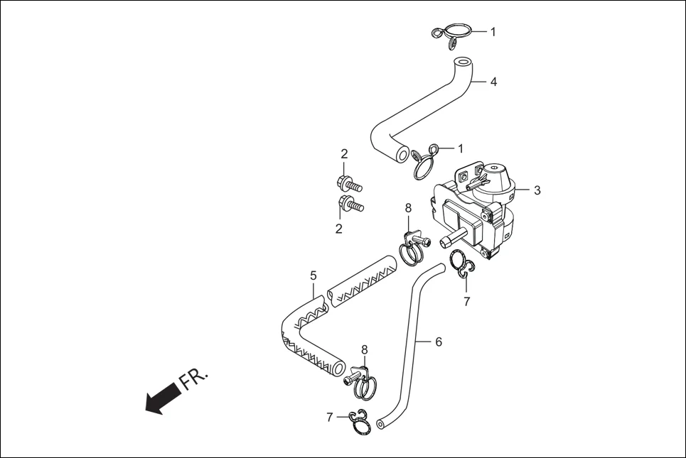F-15A AIR SUCTION VALVE assembly diagram for Hero Pleasure+ (June,2019)