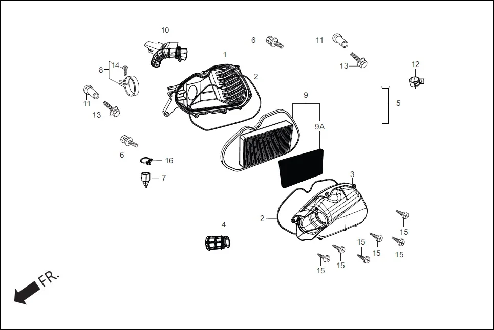 F-15 AIR CLEANER diagram showing 90602-KPL-900