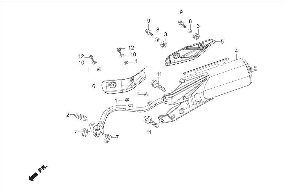F-16 EXHAUST MUFFLER diagram showing 95801-AAW-000