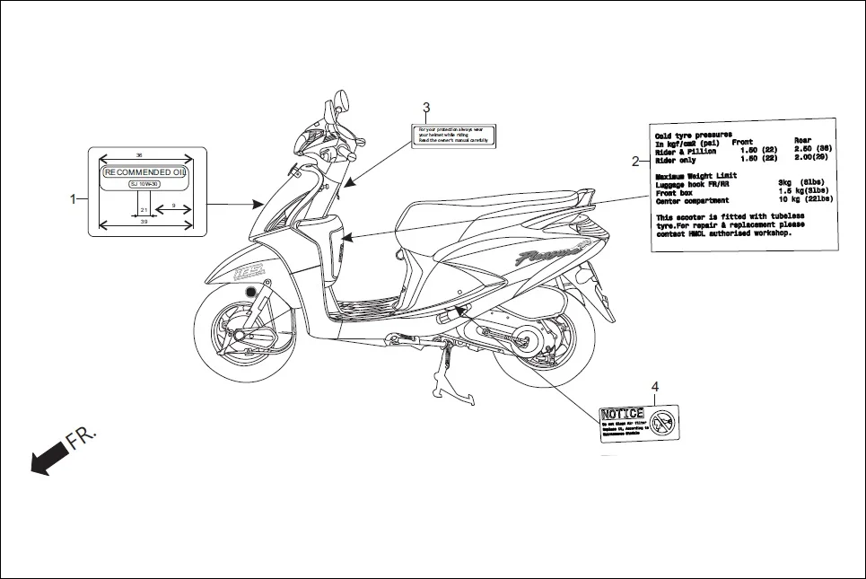 F-25 CAUTION LABEL diagram showing 87541-AAW-300