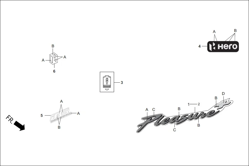 F-26-LX MARK/STRIPE diagram showing 86375-AAL-500R