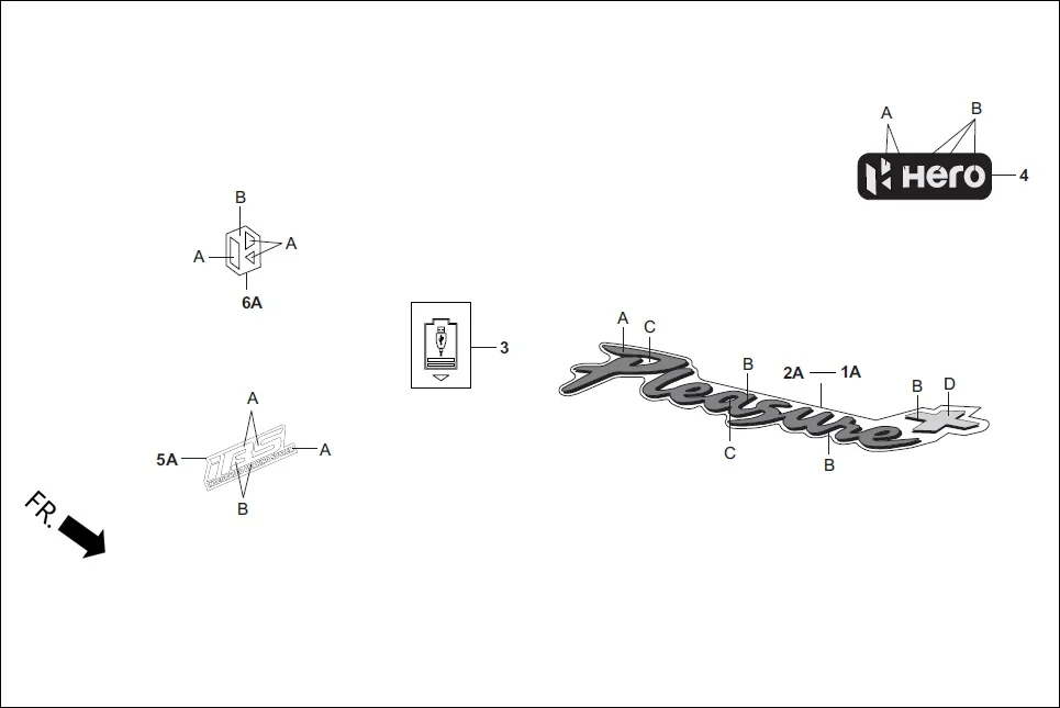 F-26-VX MARK/STRIPE (ONLY VX) diagram showing 86357-AAL-500T