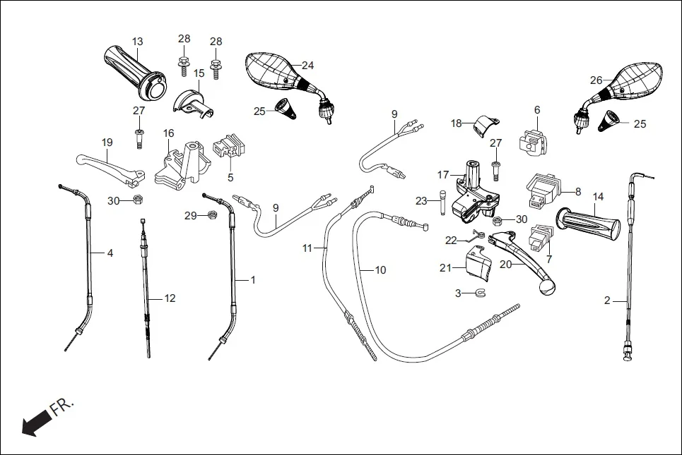 F-3 HANDLE LEVER/SWITCH/CABLE diagram showing 35180-KTP-890