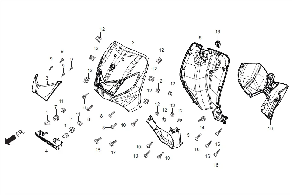 F-6-VX FR. &amp; INNER COVER diagram showing 93903-25880