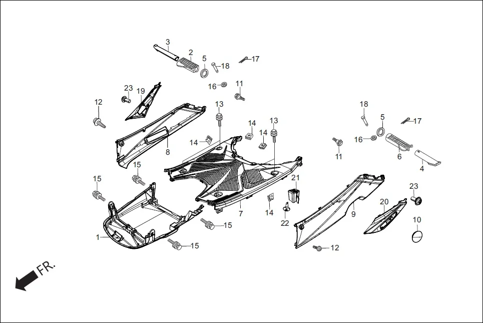 F-7-VX FLOOR PANEL diagram showing 64310-AAL-500